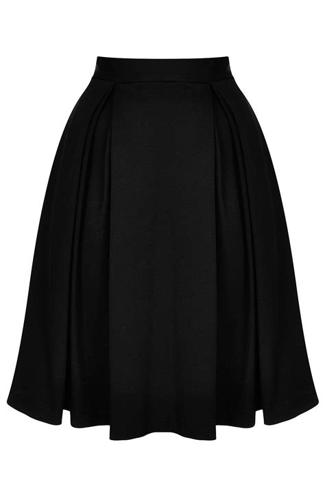 knee length black pleated skirt|black flowy knee length skirt.